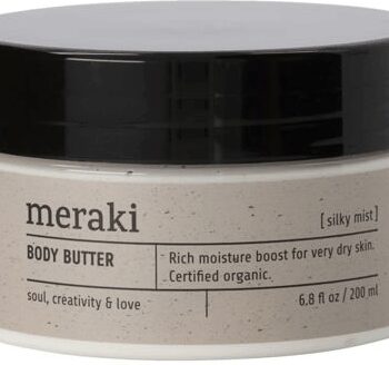 Lysebrun/Sort Body Butter Meraki Silky Mist økologisk Certificeret Intens Fugtpleje Med Sheabutter Aloe Vera & Plejende Olier - Meraki Colorfulbeauty  - 5707644777071