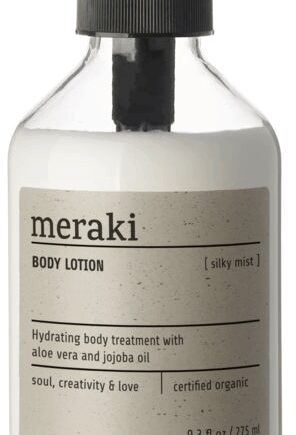 Hvid Bodylotion Meraki Silky Mist Luksuriøs Kropslotion Med Aloe Vera Jojoba & Kakaosmør Cosmos øko - Meraki Colorfulbeauty  - 5707644528277