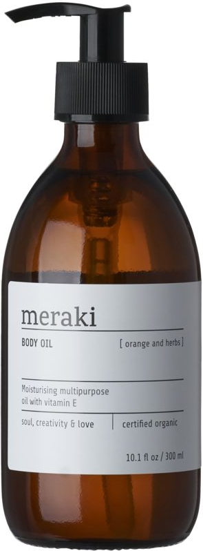 Hvid Body Oil Kropsolie Meraki Olie Serie 300 Økologisk Eco Cosmos Organic - Meraki Colorfulbeauty  - 5707644529656