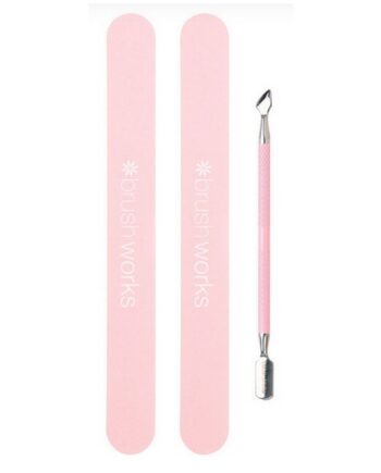 Pink Brushworks Cuticle Pusher & Nail Files - Brushworks Colorfulbeauty  - 5060903873922