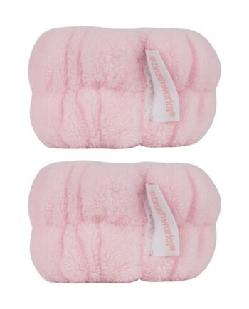 Pink Brushworks Microfibre Wrist Wash Bands Stk - Brushworks Colorfulbeauty  - 5060903876497
