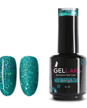 Turkis Glimmer Gel Neglelak Aquamarine Gellak - Gellak.dk Colorfulbeauty
