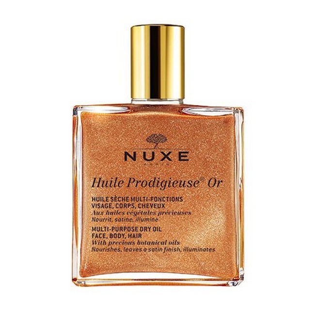 Glitter, Guld ( Nuxe Huile Prodigieuse Gold Dry Oil 100 - Nuxe Colorfulbeauty  - 3264680009778