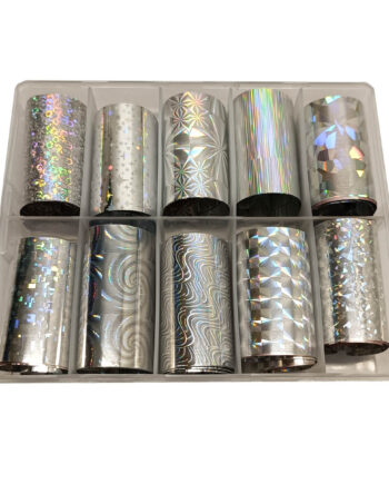 Neglefolie Sølv Holographic Motiver Transfer Neglefolie Nail Art - Gellak.dk Colorfulbeauty